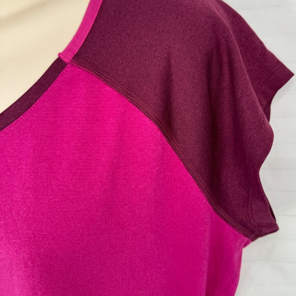 Nike Dri Fit Womens Burgundy Sports Athletic Workout SS Ruch Shirt Top Sz. XL - Picture 5 of 16